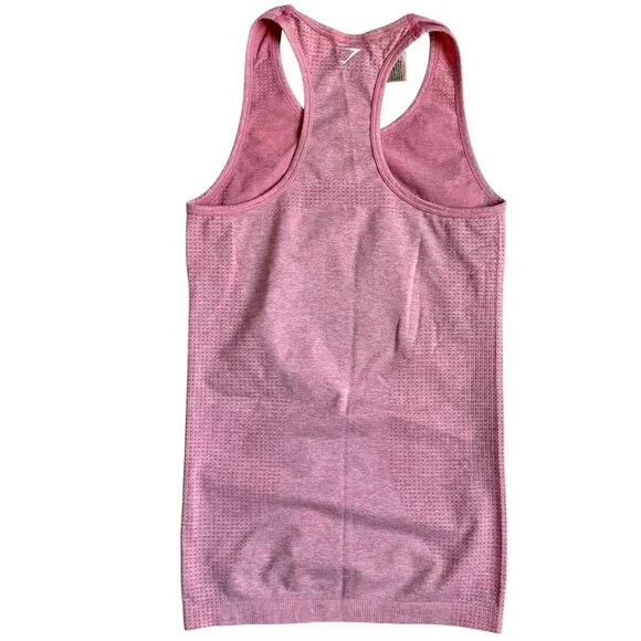 Gymshark Vital Seamless‎ Racerback Tank Top (Pink Marl) - Size Small - Picture 2 of 8